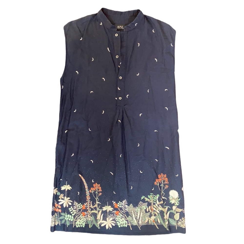 A.P.C. Women's Cotton and Modal Sleeveless Frock/Dress with Side Pockets Medium